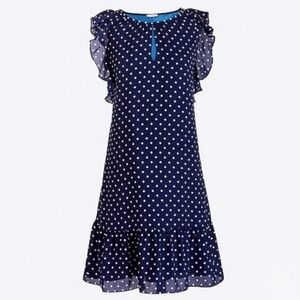 J. Crew Factory Navy Polka Dot Midi Dress